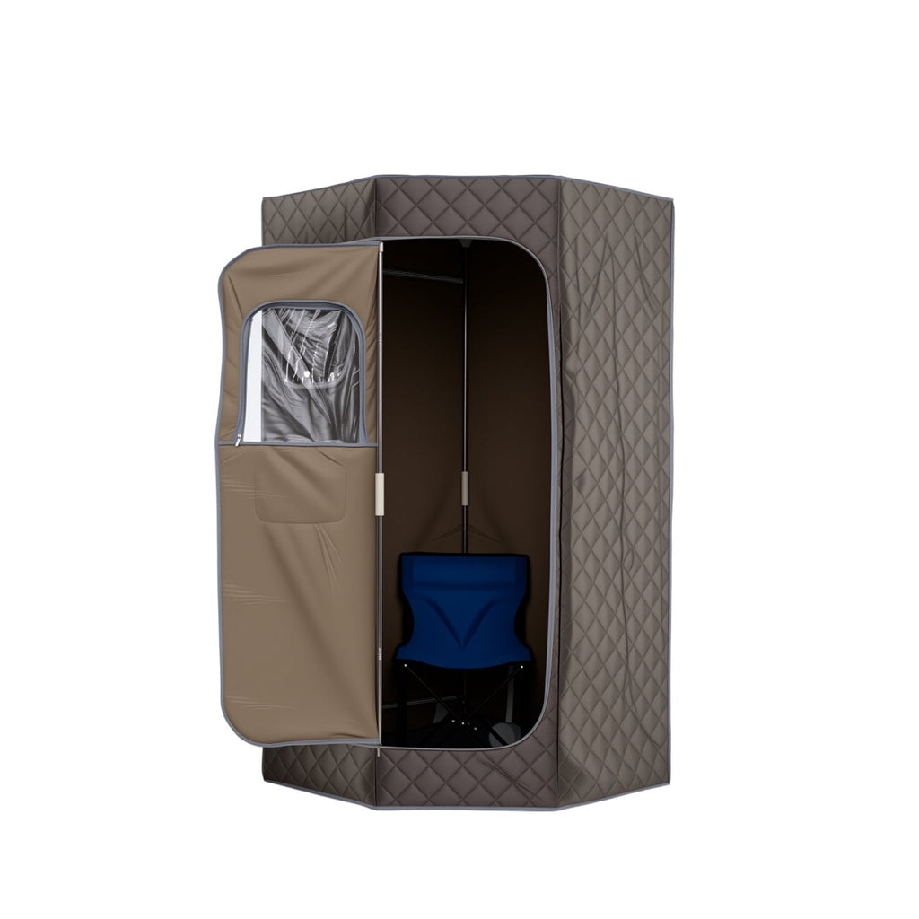 3L Portable Steam Sauna for Home Fast-Heat with 9-Level Remote Control and Folding Chair-Gray
