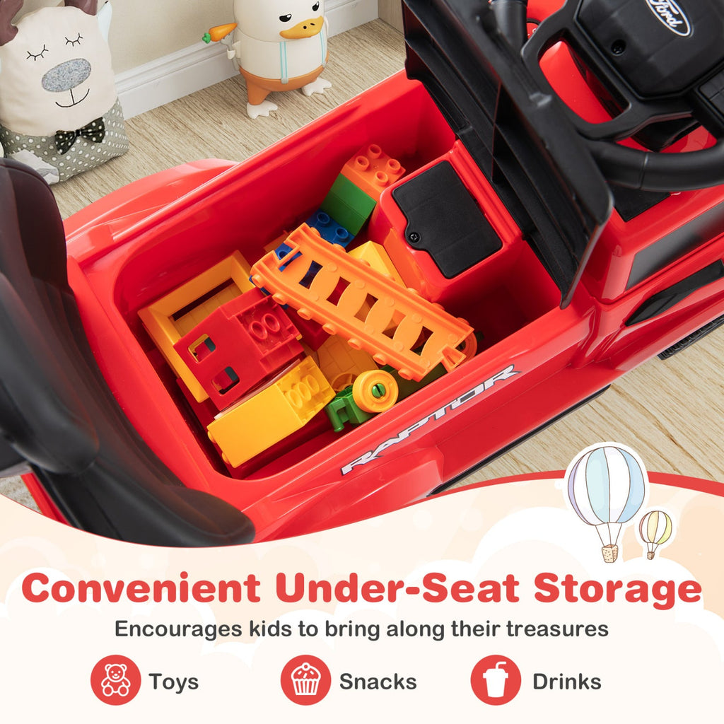 3-In-1 Licensed Ford Push Car for Toddlers-Red
