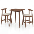 3 Pieces Bar Table and Chairs Counter Height Kitchen Table with 2 Bar Stools