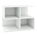3-Tier Modern S-shaped, End Table, with 4 Storage Cubes-White