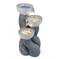 3-Tier Outdoor Water Fountain with LED Lights 18.5 Inch H for Patio Deck