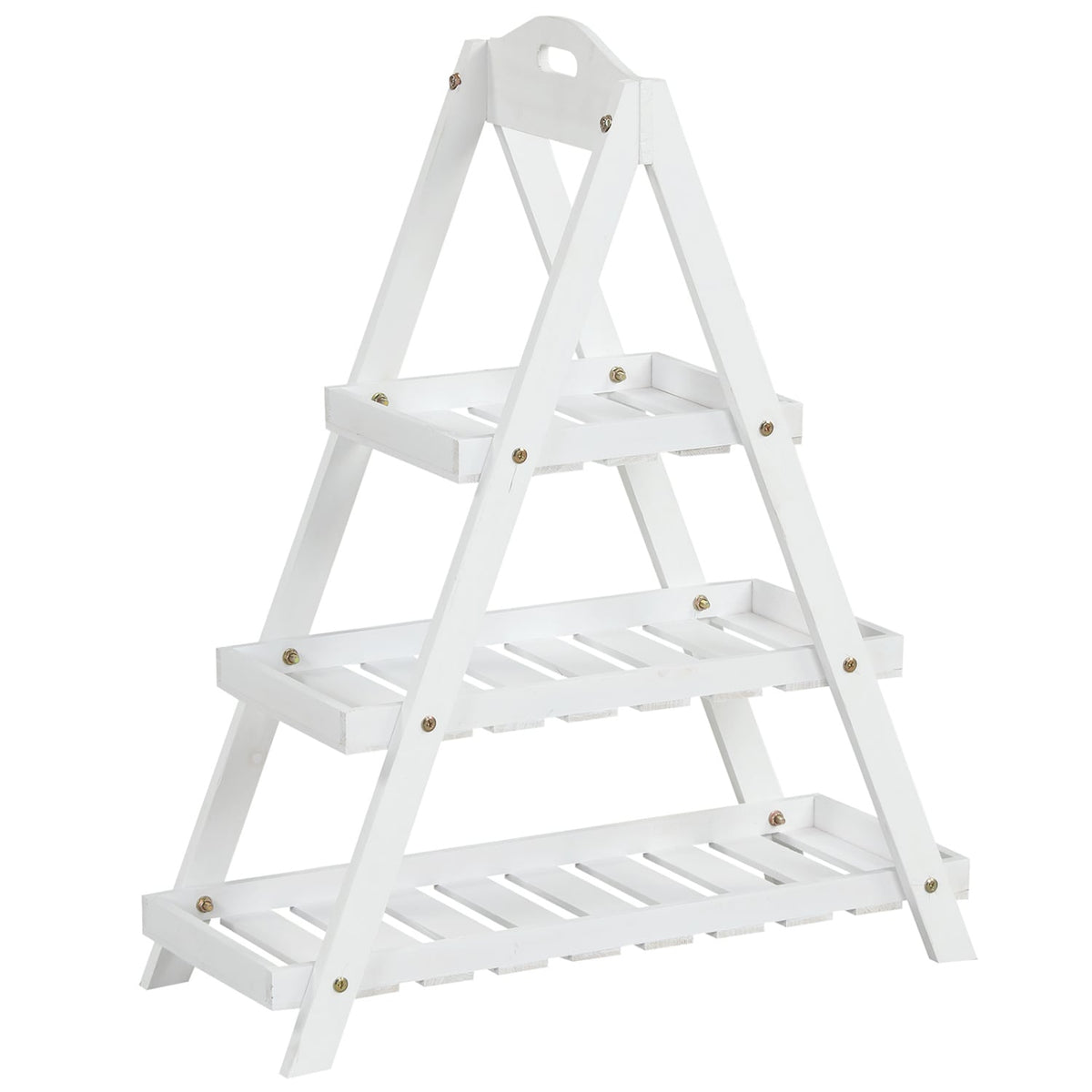 3-Tier Plant Stand Flower Pot Display Shelf-White