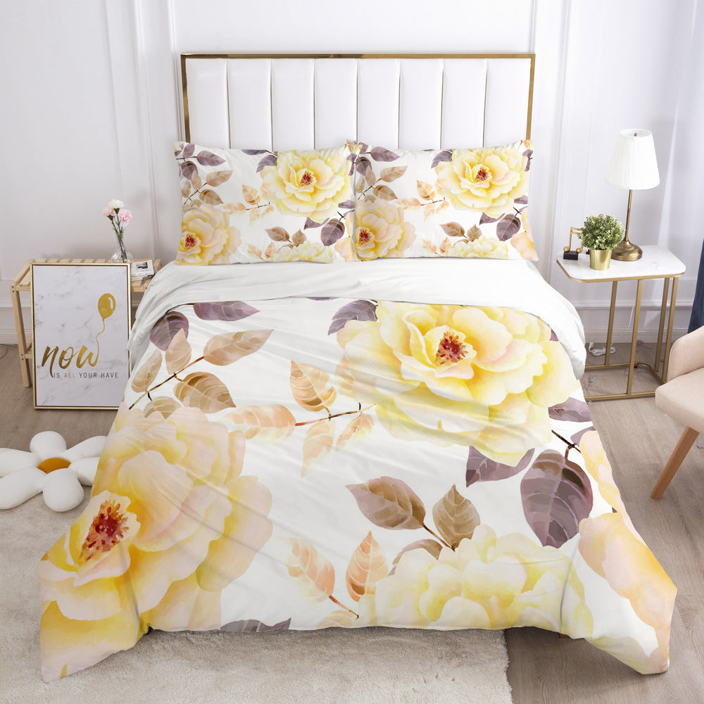 Nordic Spring Green Leaf Bedding Set