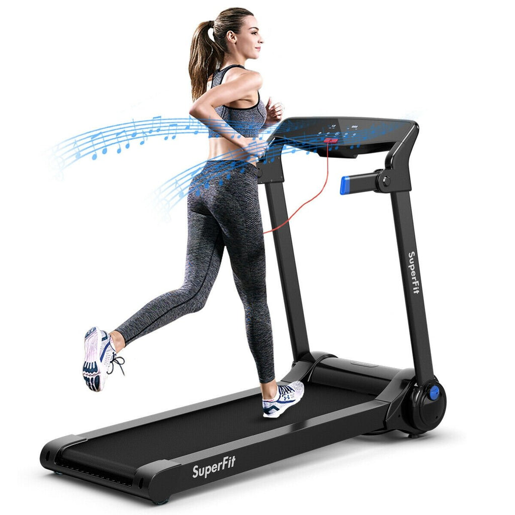 3HP Folding Electric Treadmill Running Machine-Blue