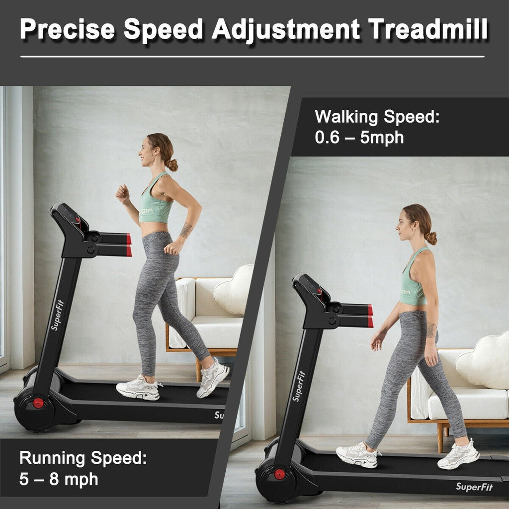 3HP Folding Electric Treadmill Running Machine-Red