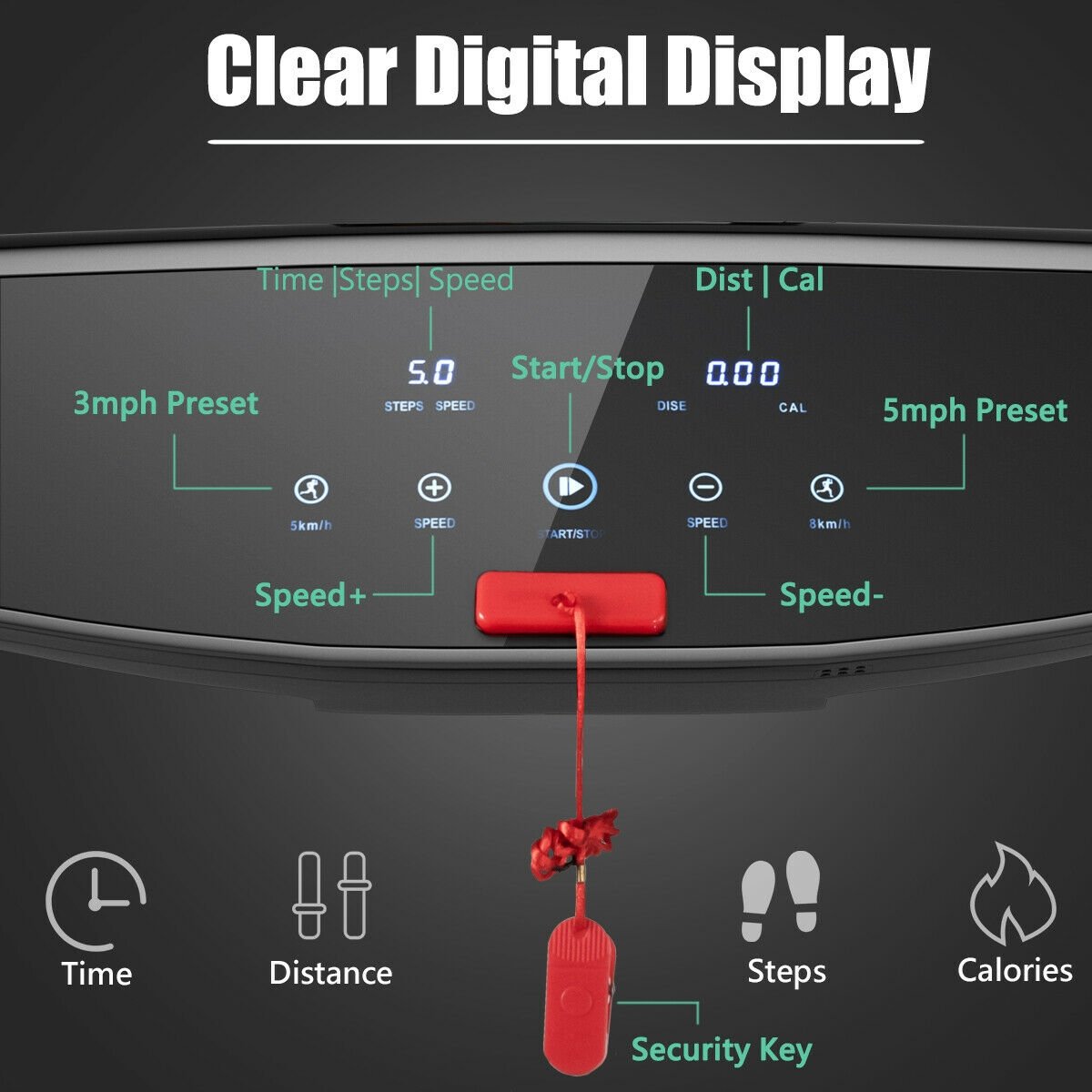 3HP Folding Electric Treadmill Running Machine-Red