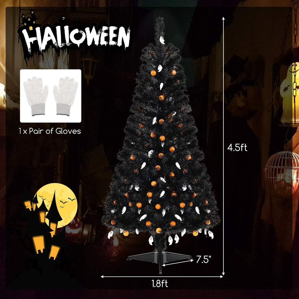 4.5 Feet Artificial Halloween Tree with 6 Lighting Modes and 5 Musics
