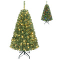 4 FT Pre-Lit Artificial Christmas Tree with 296 Tips, 100 LEDs, 2 Light Colours and 11 Modes