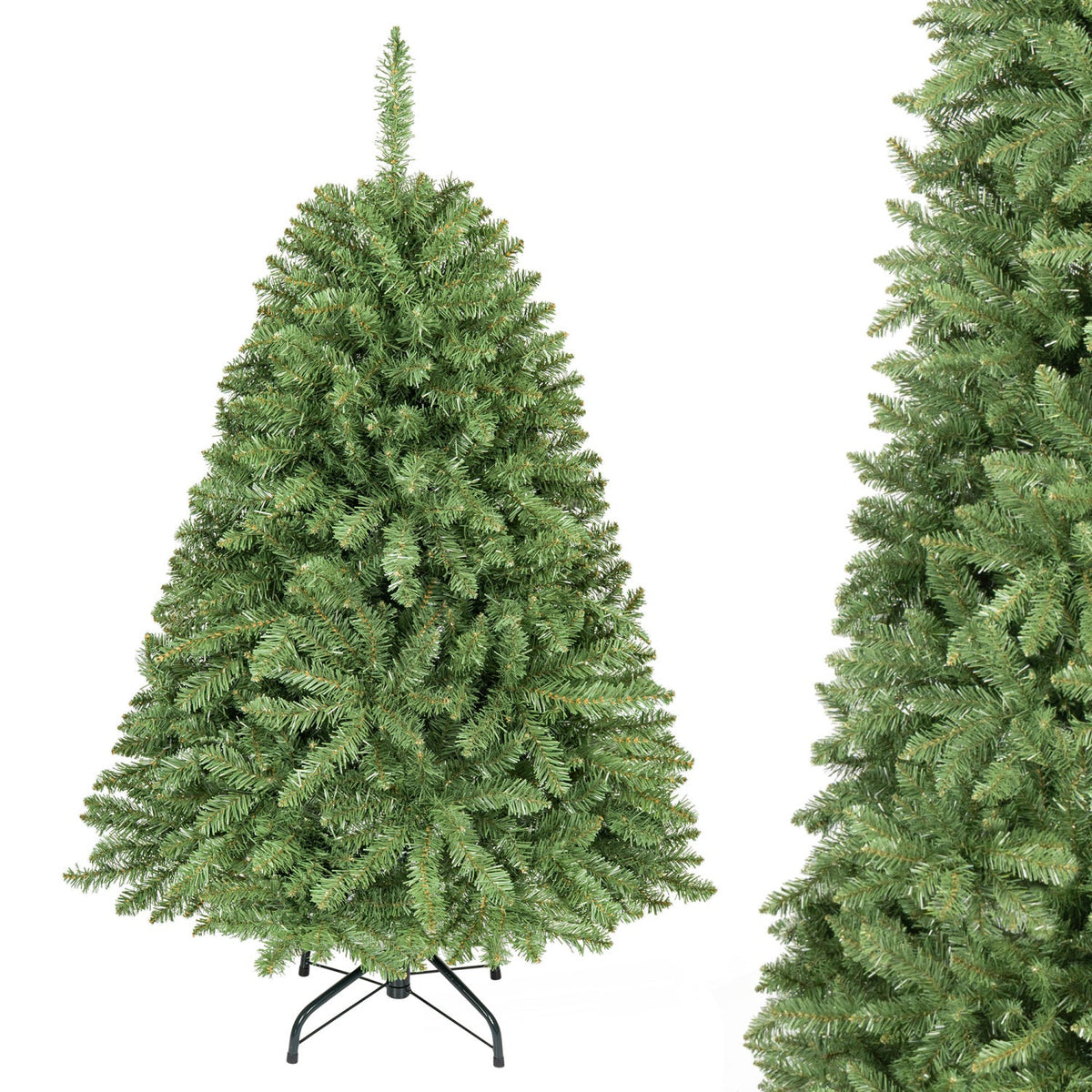 4 FT Unlit Artificial Spruce Christmas Tree with 559 Hinged Branch Tips and Folding Metal Stand