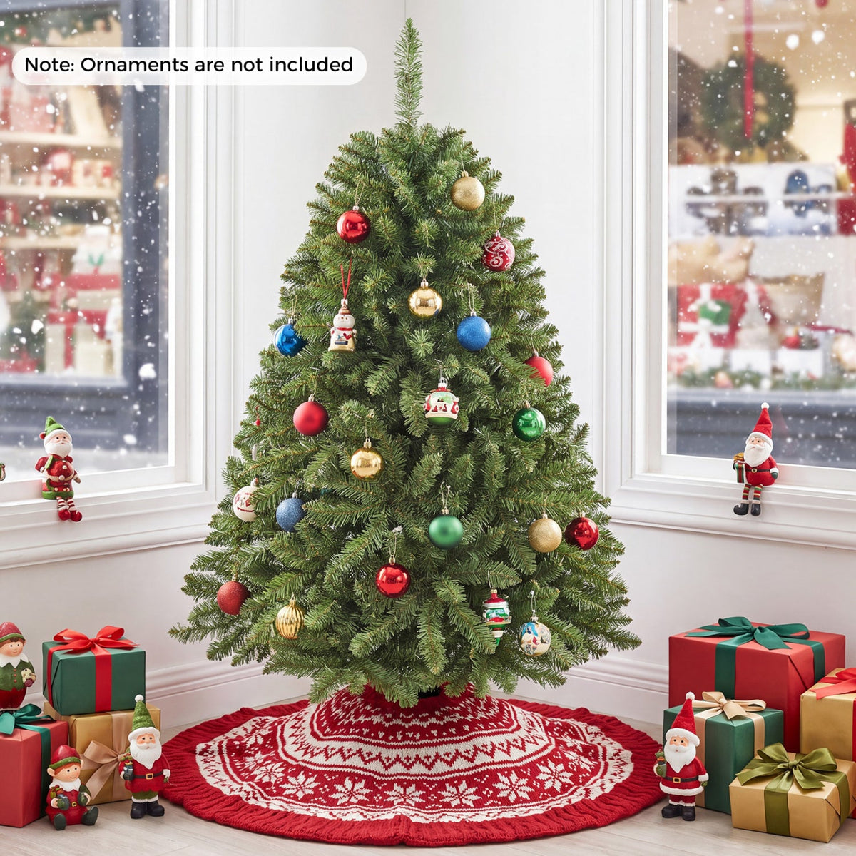 4 FT Unlit Artificial Spruce Christmas Tree with 559 Hinged Branch Tips and Folding Metal Stand