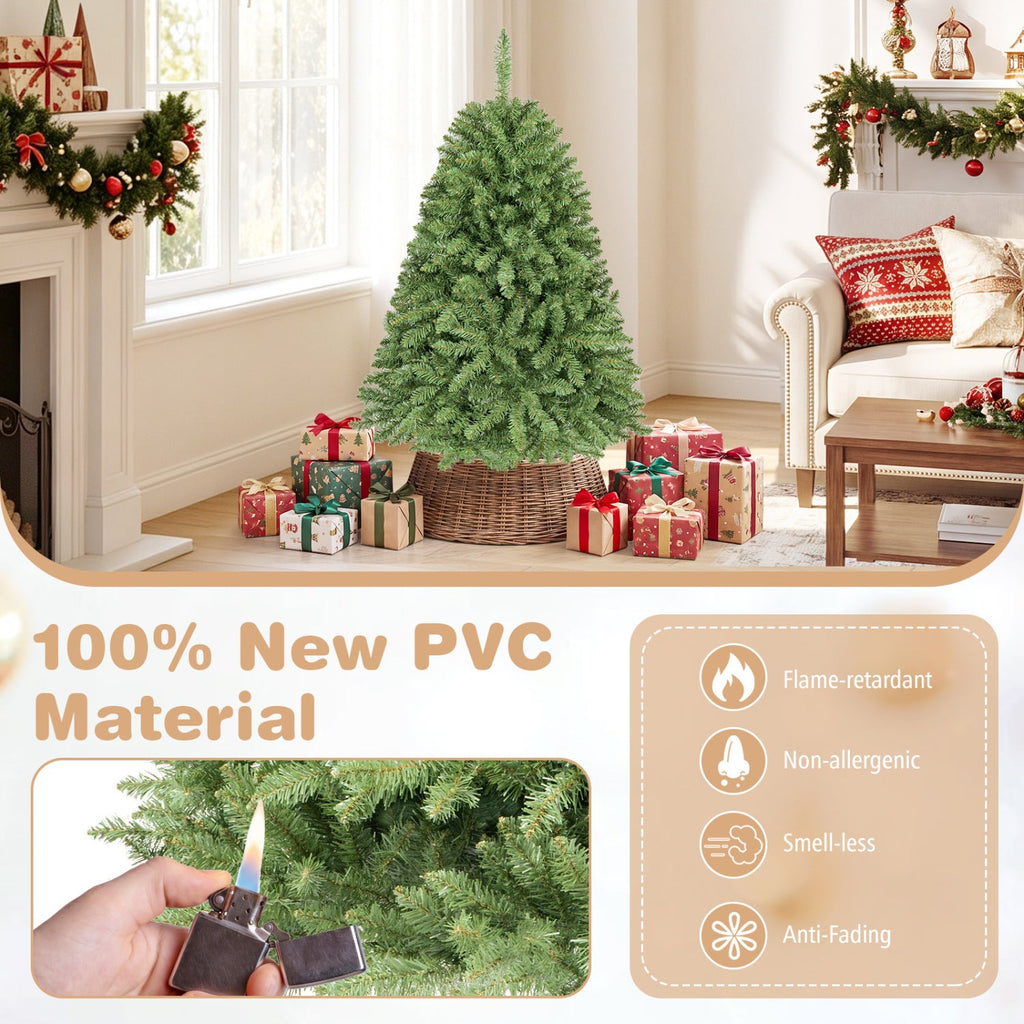 4 FT Unlit Artificial Spruce Christmas Tree with 559 Hinged Branch Tips and Folding Metal Stand