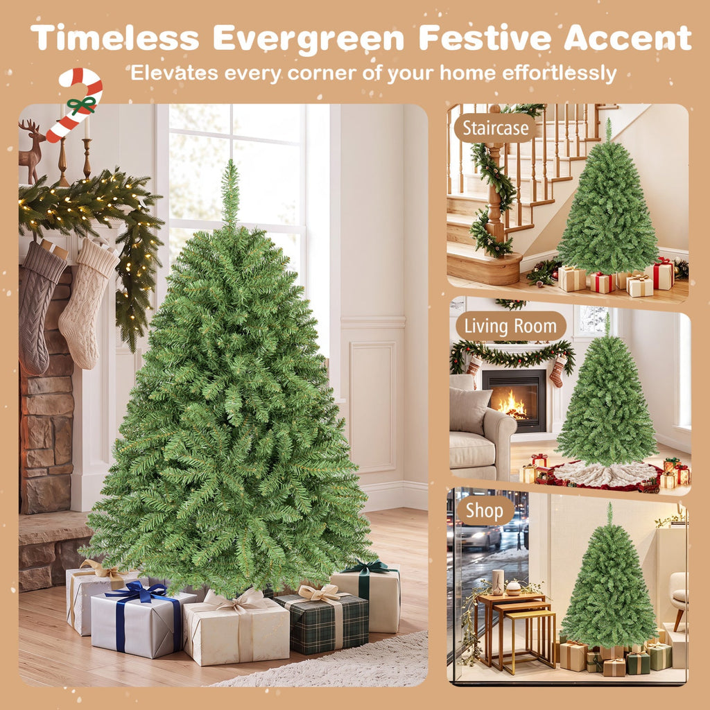 4 FT Unlit Artificial Spruce Christmas Tree with 559 Hinged Branch Tips and Folding Metal Stand
