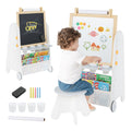 4-in-1 Toddler Activity Table Set with Magnetic Whiteboard and Chalk Board-Gray