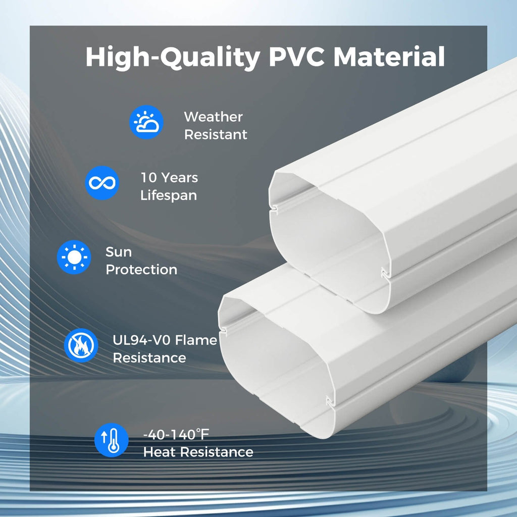 4 Inches W Mini Decorative PVC Slim Line Cover Kit-16.5ft