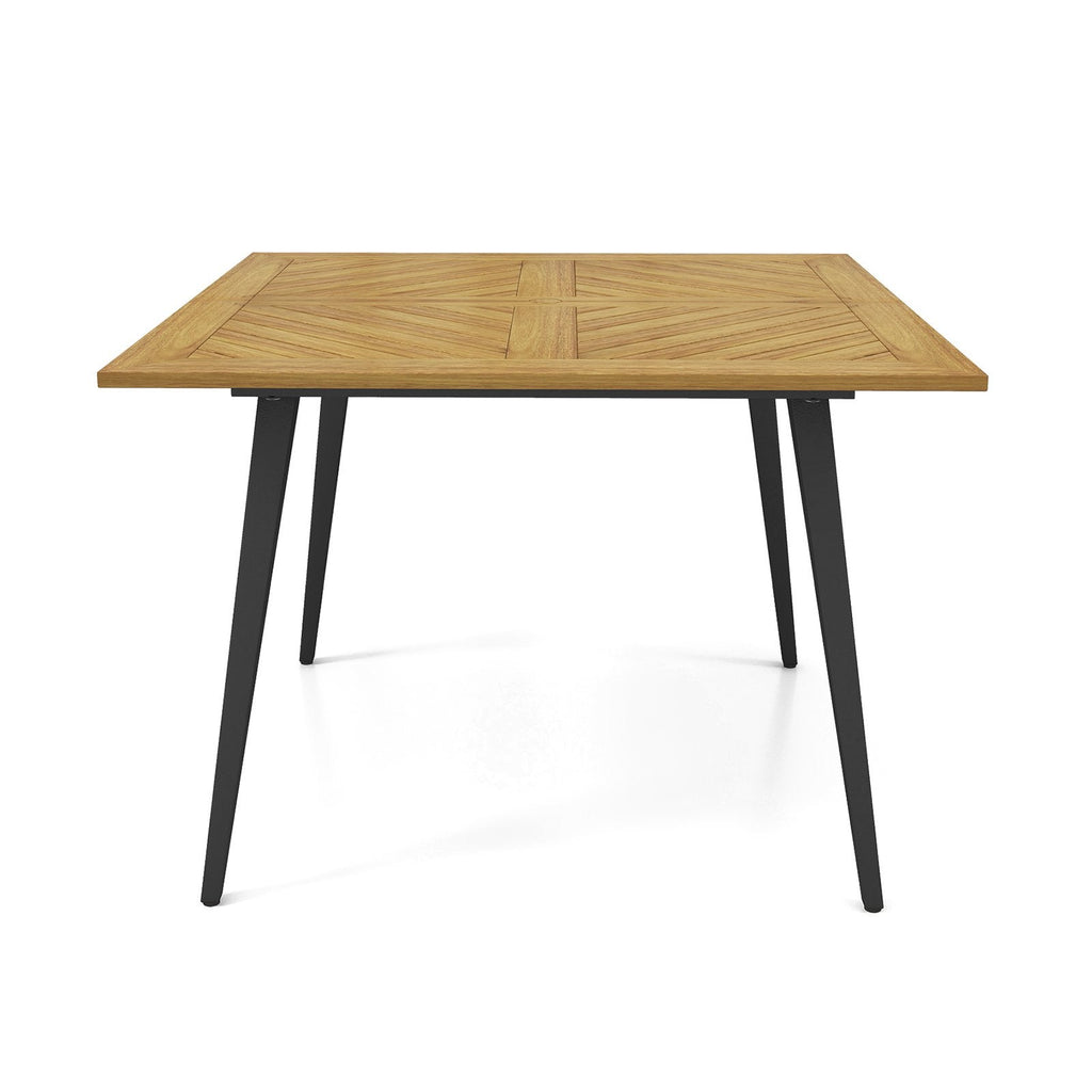 4-Person Acacia Wood Outdoor Dining Table for Garden, Poolside and Backyard