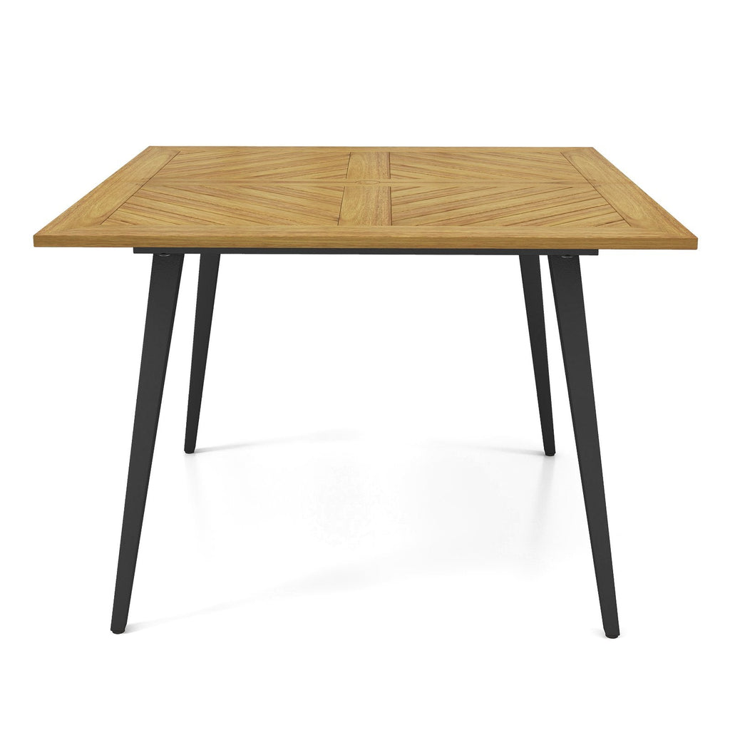4-Person Acacia Wood Outdoor Dining Table for Garden, Poolside and Backyard