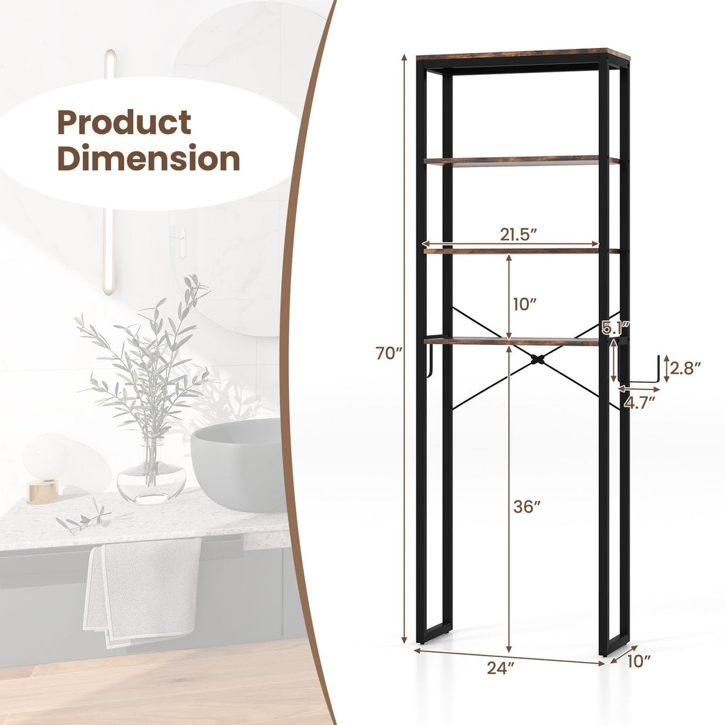 4-Tier Adjustable Bathroom Metal Storage Rack