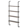 4-Tier Industrial Pipe Shelving with Metal Frame for Living Room Kitchen-Rustic Brown