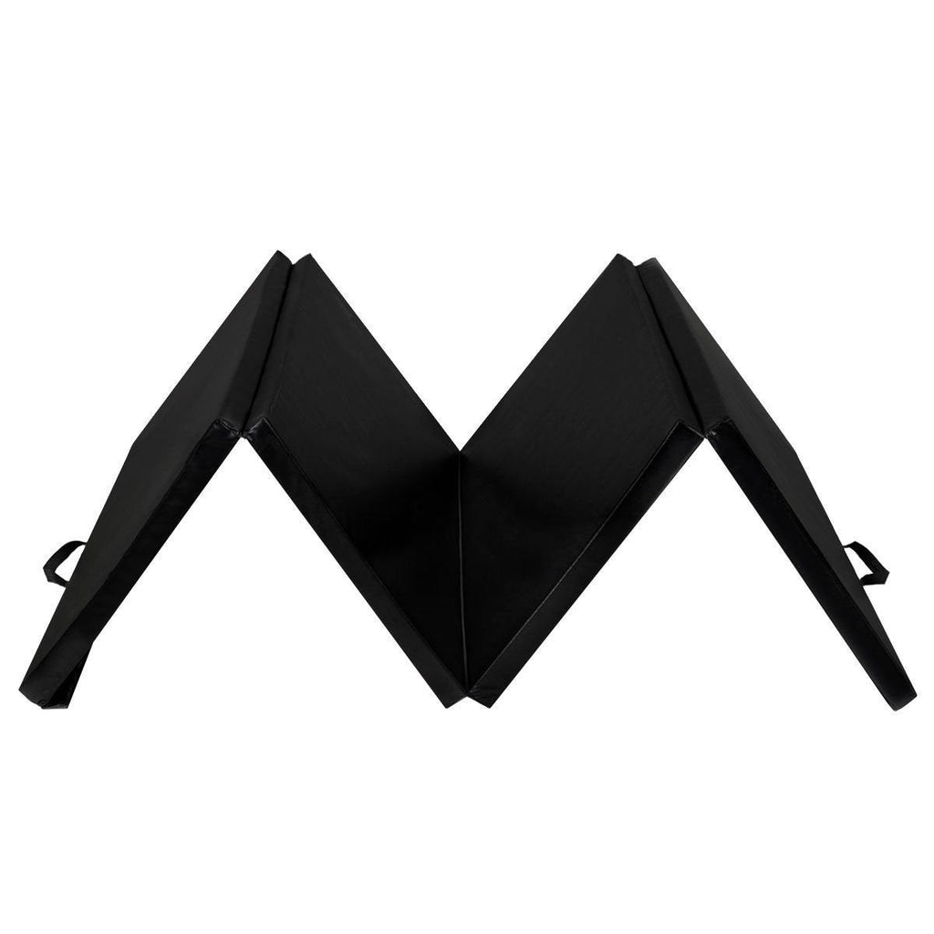 4 ft x 8 ft x 2 Inch Folding Panel Exercise Gymnastics Mat-Black