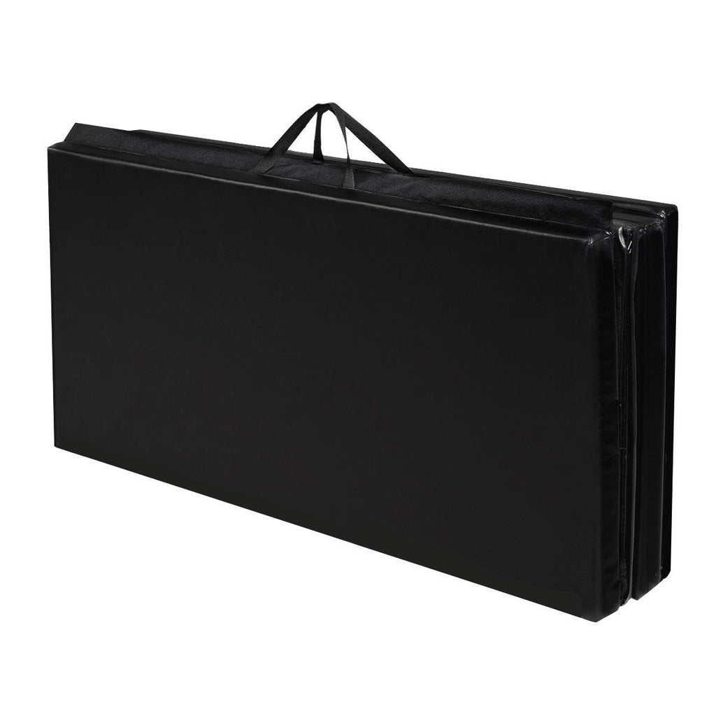 4 ft x 8 ft x 2 Inch Folding Panel Exercise Gymnastics Mat-Black