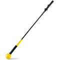 40 Inch Golf Swing Trainer Aid with Weighted Head for Grip, Rhythm, Balance-Yellow