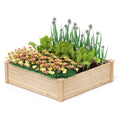 40 inches x 40 inches Outdoor Wood Raised Garden Bed-Natural