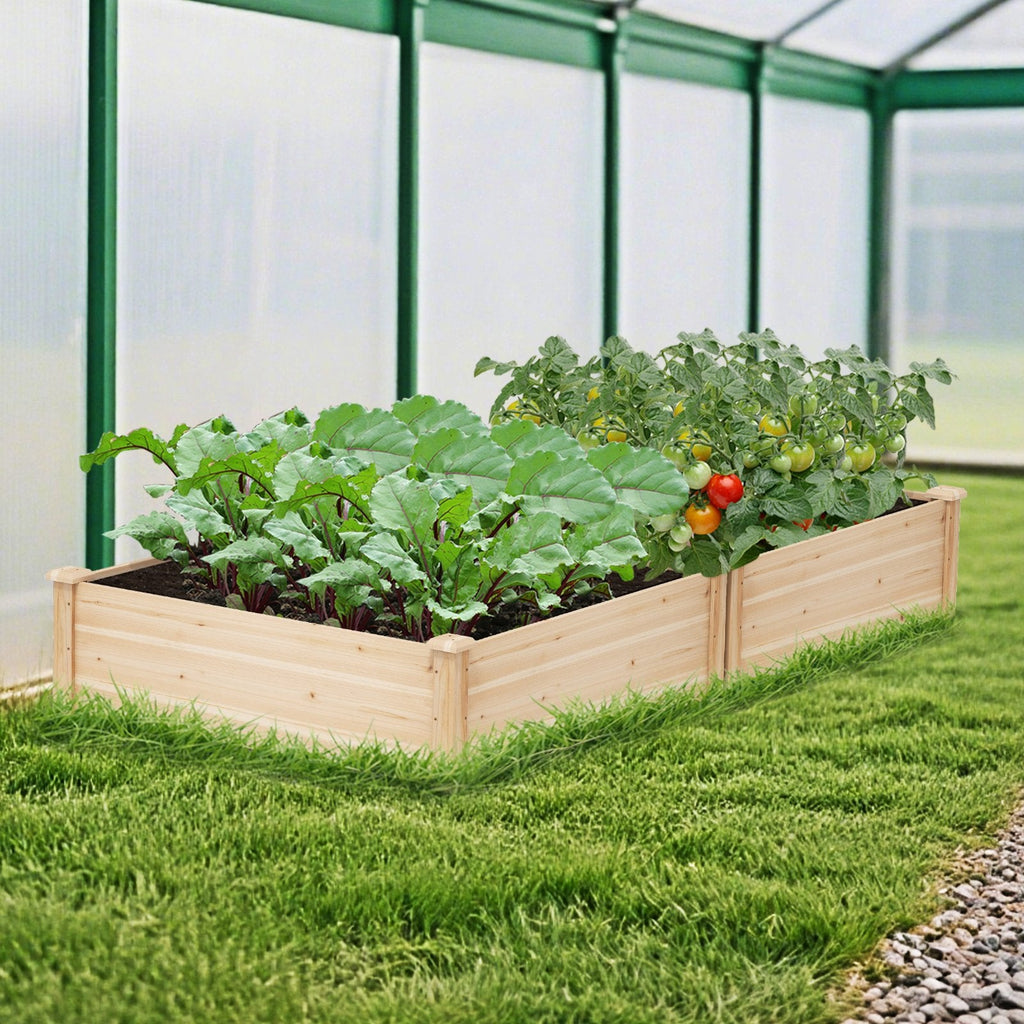 40 inches x 40 inches Outdoor Wood Raised Garden Bed-Natural
