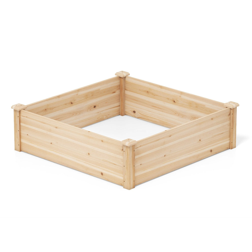 40 inches x 40 inches Outdoor Wood Raised Garden Bed-Natural