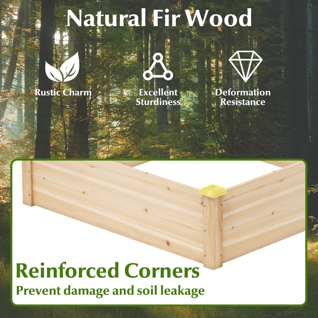 40 inches x 40 inches Outdoor Wood Raised Garden Bed-Natural