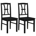 Set of 2 Black Cross Back Dining Chairs, Solid Rubber Wood, 400 lb Capacity, 17.5 Inch Seat