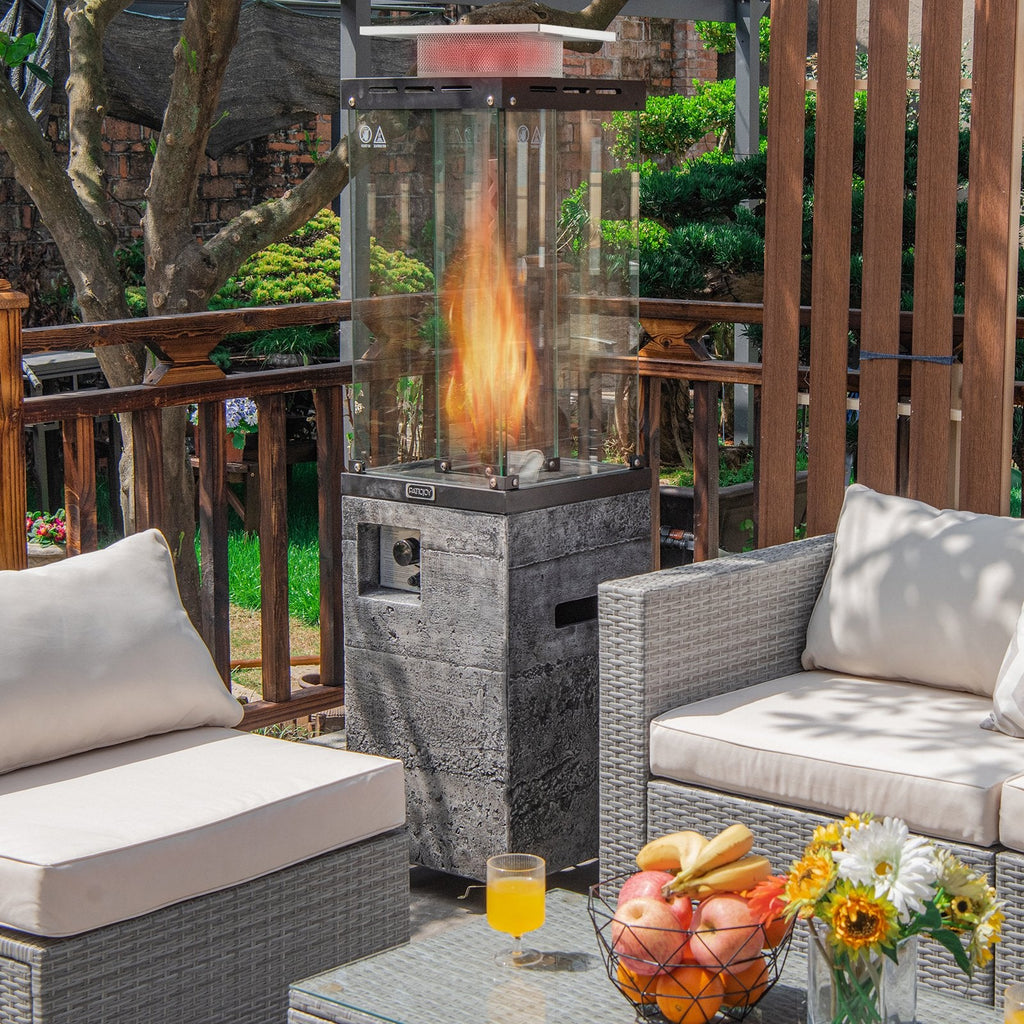 41 000 BTU Propane Patio Heater with Lockable Wheels-Dark Gray