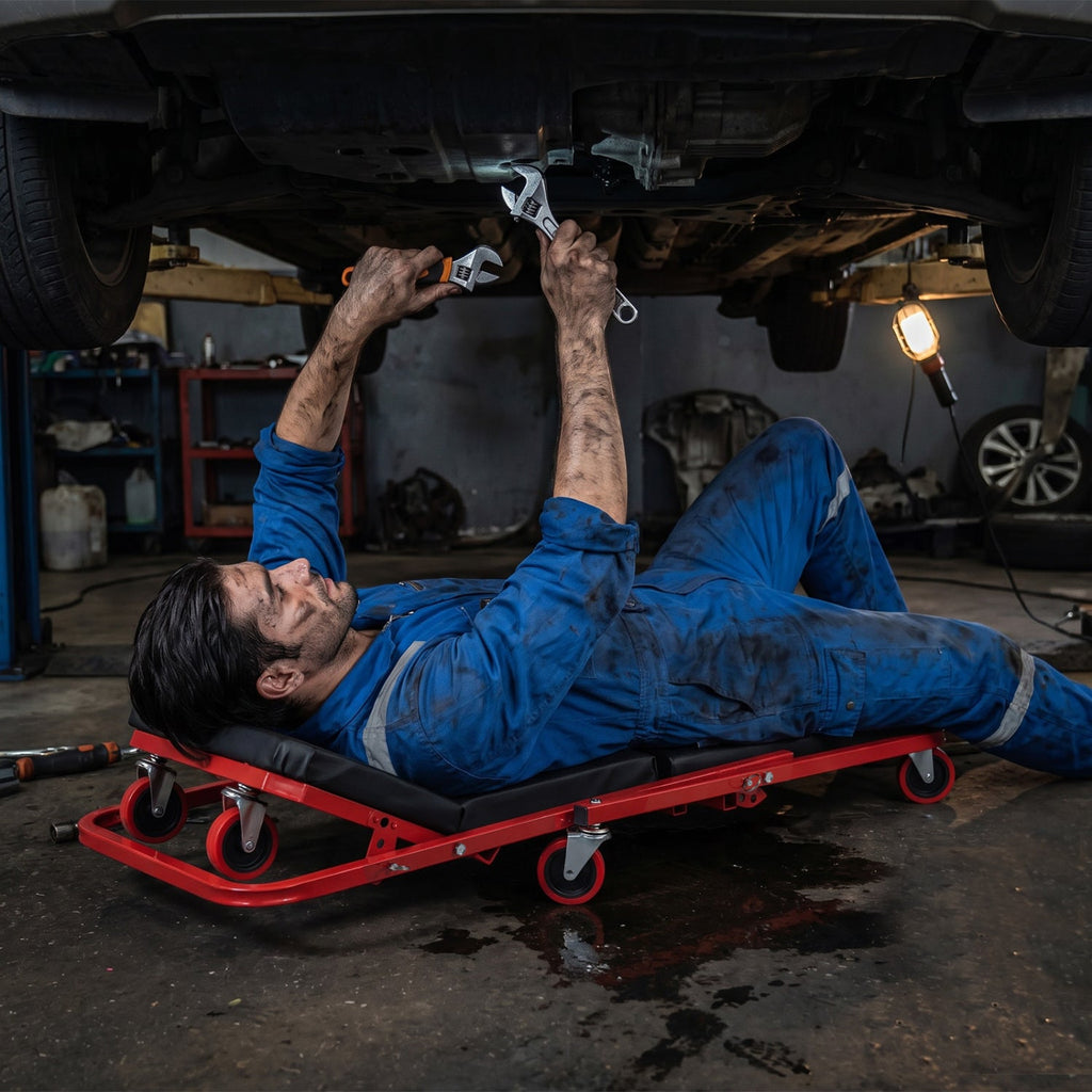 41 inches Foldable Mechanic Creeper with 450 LBS Capacity-Red