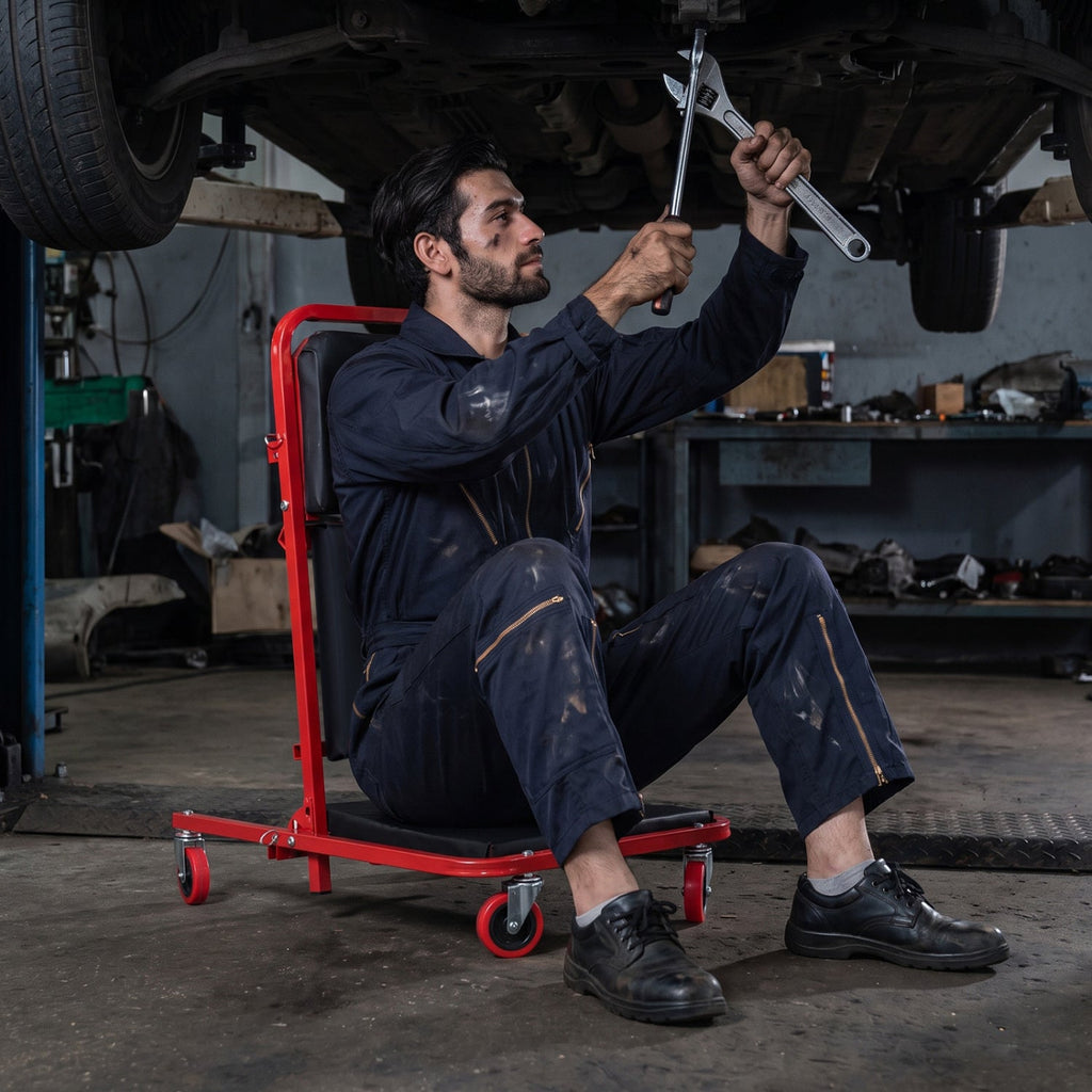 41 inches Foldable Mechanic Creeper with 450 LBS Capacity-Red