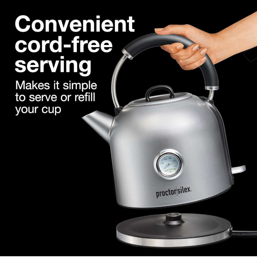 PROCTOR SILEX 41035C Electric Dome Kettle With Gauge