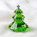 Christmas Gift Crystal Christmas Tree Ornament – Handmade Green Glass Holiday Decor, 50mm