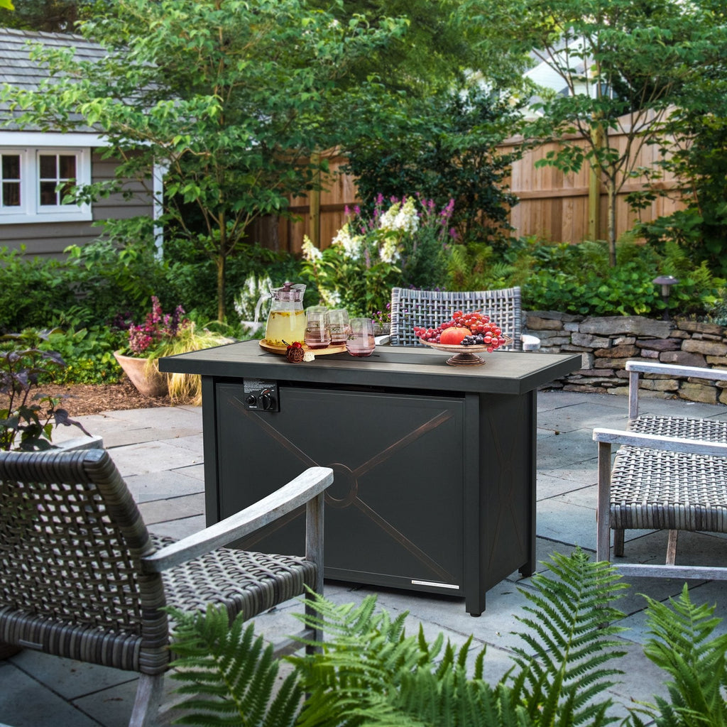 42 Inch 60000 BTU Propane Fire Pit Table with Ceramic Tabletop
