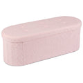 43 inches Folding Teddy Storage Ottoman Bench with Dividers for Living Room and Bedroom-Pink