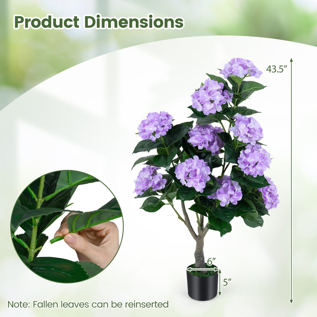 43.5 inches Artificial Hydrangea Tree 2 Pack-Purple