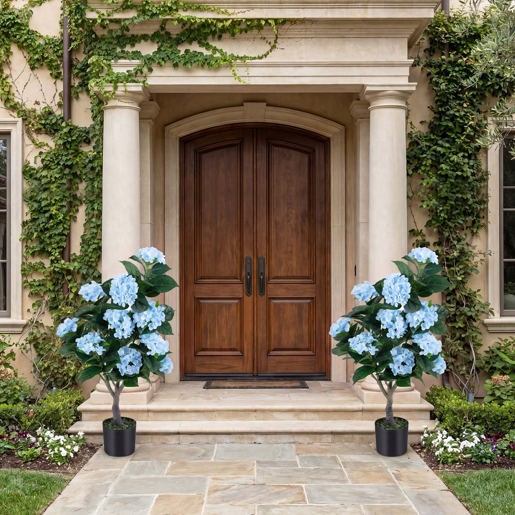 43.5 inches Artificial Hydrangea Tree 2 Pack-Blue