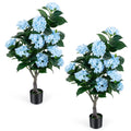 43.5 inches Artificial Hydrangea Tree 2 Pack-Blue
