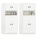 44 Inches Tall Bookshelf with Doors and Adjustable Shelf-2 Pieces
