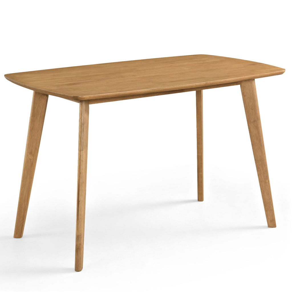 47 inches Solid Wood Dining Table for 4 People with Rounded Edges-Natural