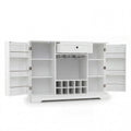47.2 Inch Sideboard Cabinet with Door Shelves and 10-Bottle Wine Rack-White