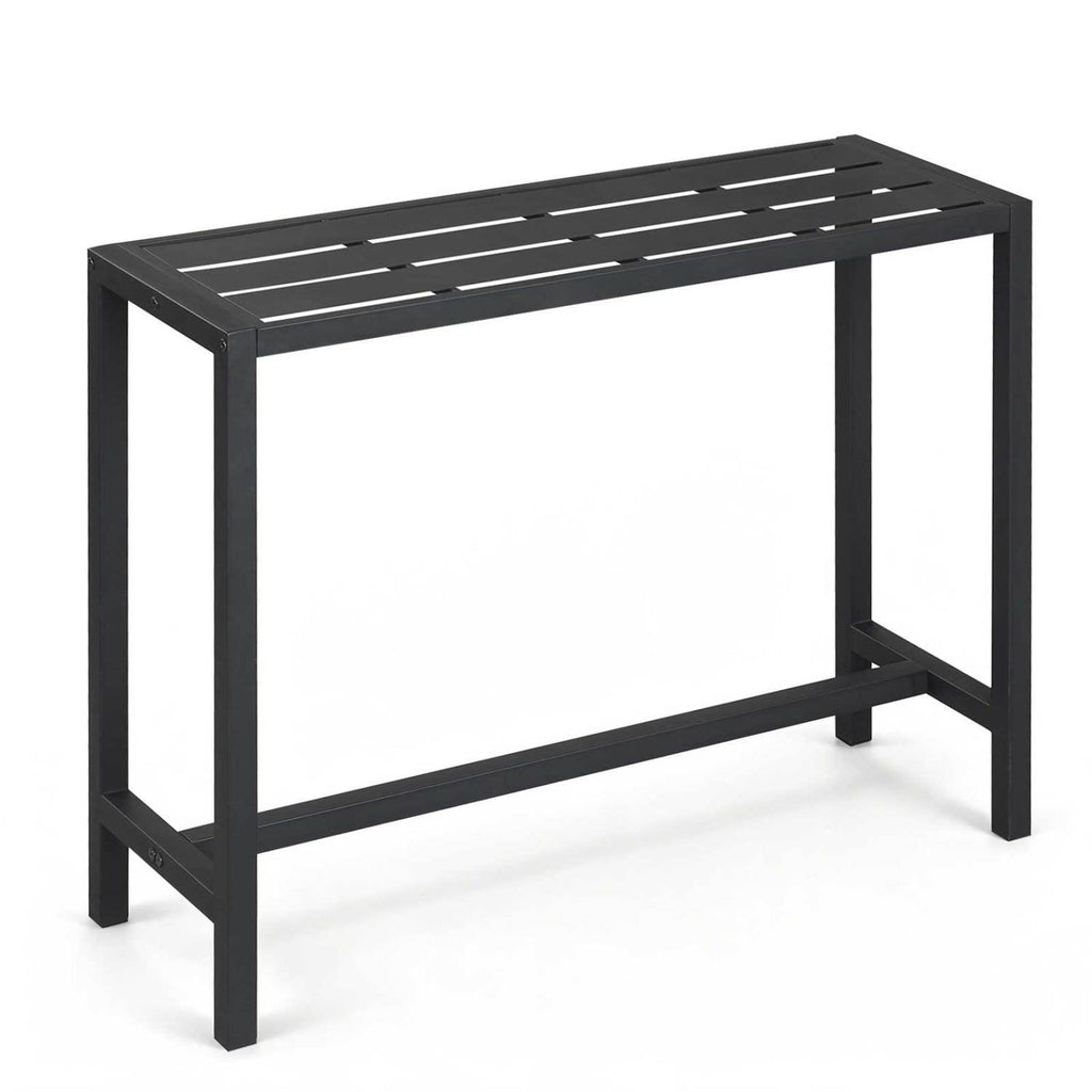 48/55 Inch Outdoor Bar Table with Waterproof Top and Heavy-duty Metal Frame-M