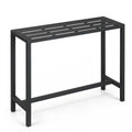48/55 Inch Outdoor Bar Table with Waterproof Top and Heavy-duty Metal Frame-M