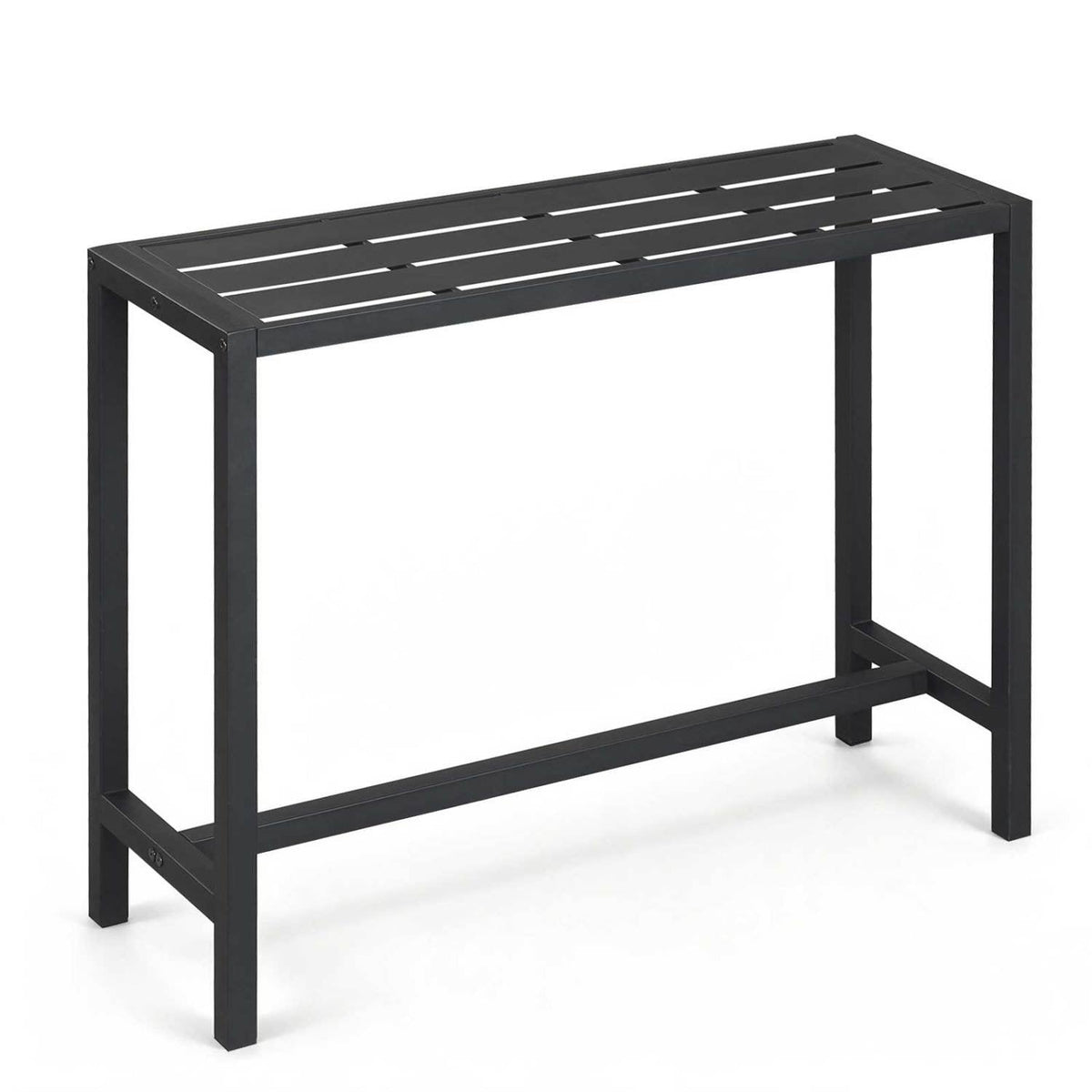 48/55 Inch Outdoor Bar Table with Waterproof Top and Heavy-duty Metal Frame-M