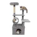 48 Inch Light Gray Cat Tree with Spacious Condo, Tunnel and Three Platforms