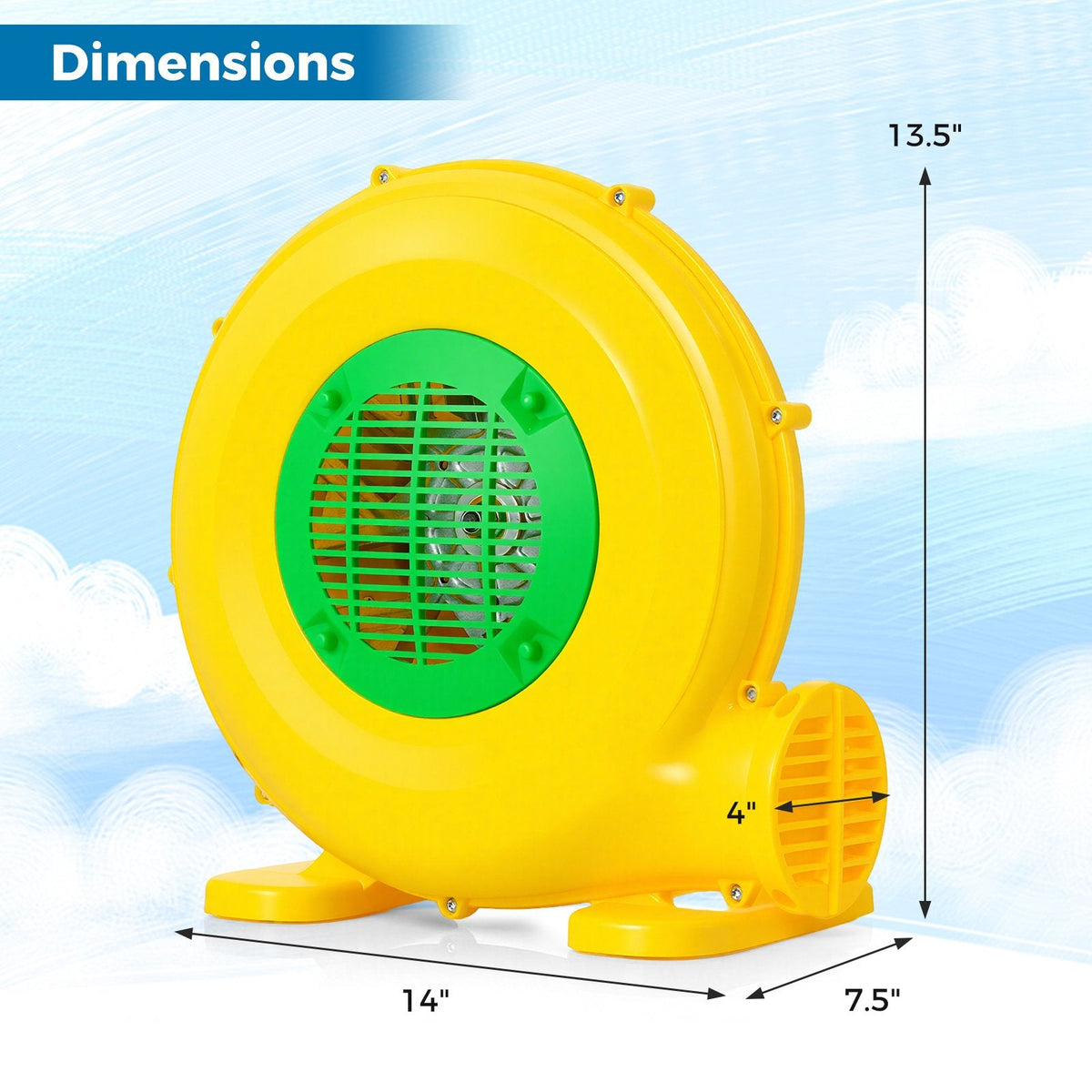 480W Bounce House Blower with Handle and Ground Stakes
