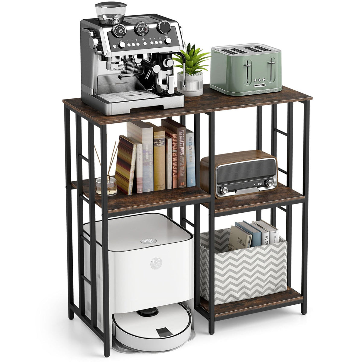 4-Tier Heavy-Duty Kitchen Baker's Rack- Brown