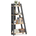 4-Tier Modern Bookshelf Wooden Vertical Display Book Shelf for Small Space-Oak